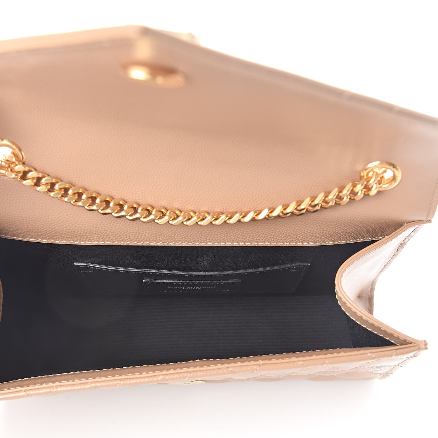 Saint Laurent Grain De Poudre Textured Mixed Matelasse Triquilt Small Monogram Satchel Cork 5 of 9