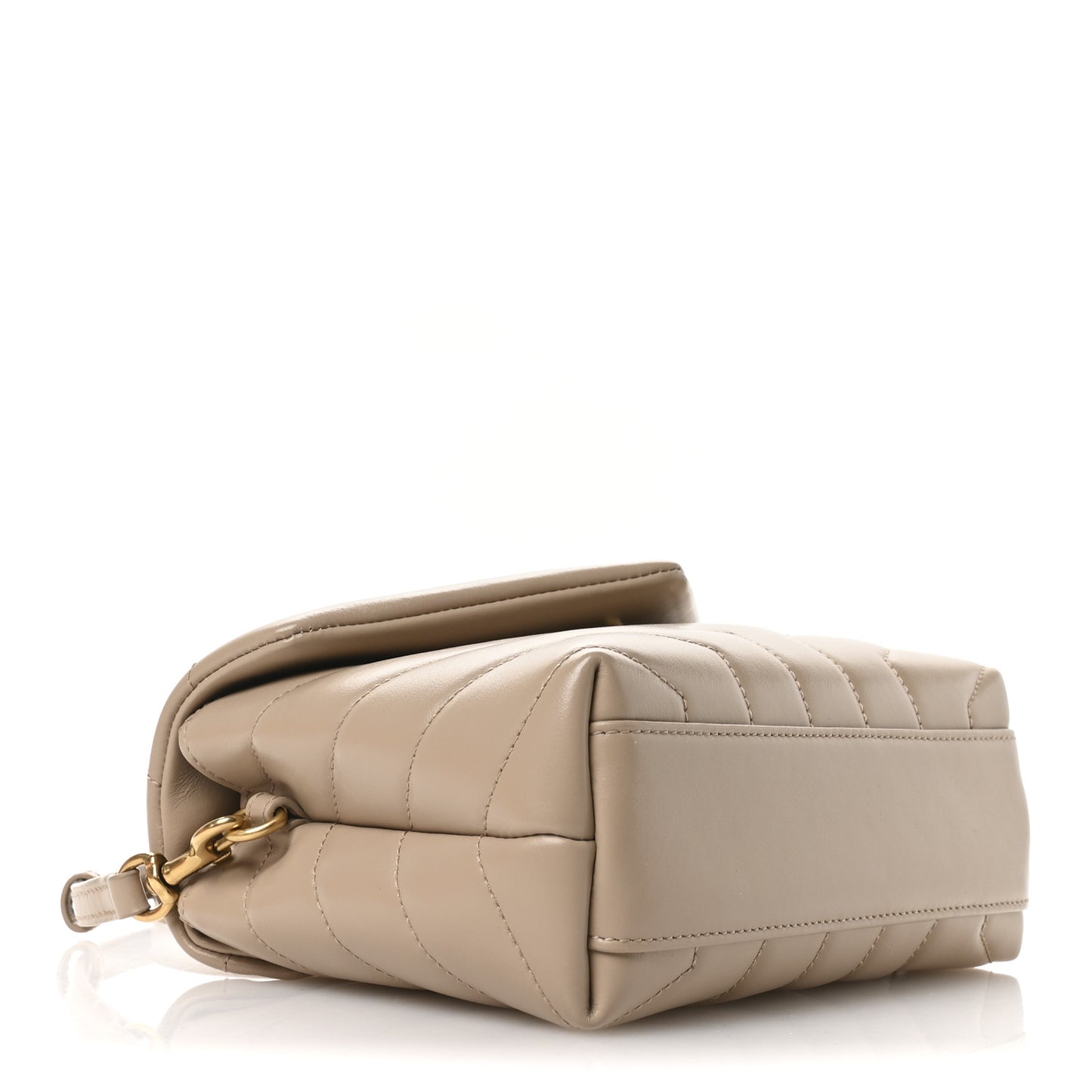 Calfskin Y Quilted Monogram Toy Loulou Crossbody Bag Dark Beige