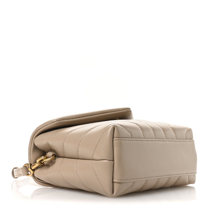 Saint Laurent Calfskin Y Quilted Monogram Toy Loulou Crossbody Bag Dark Beige 4 of 11