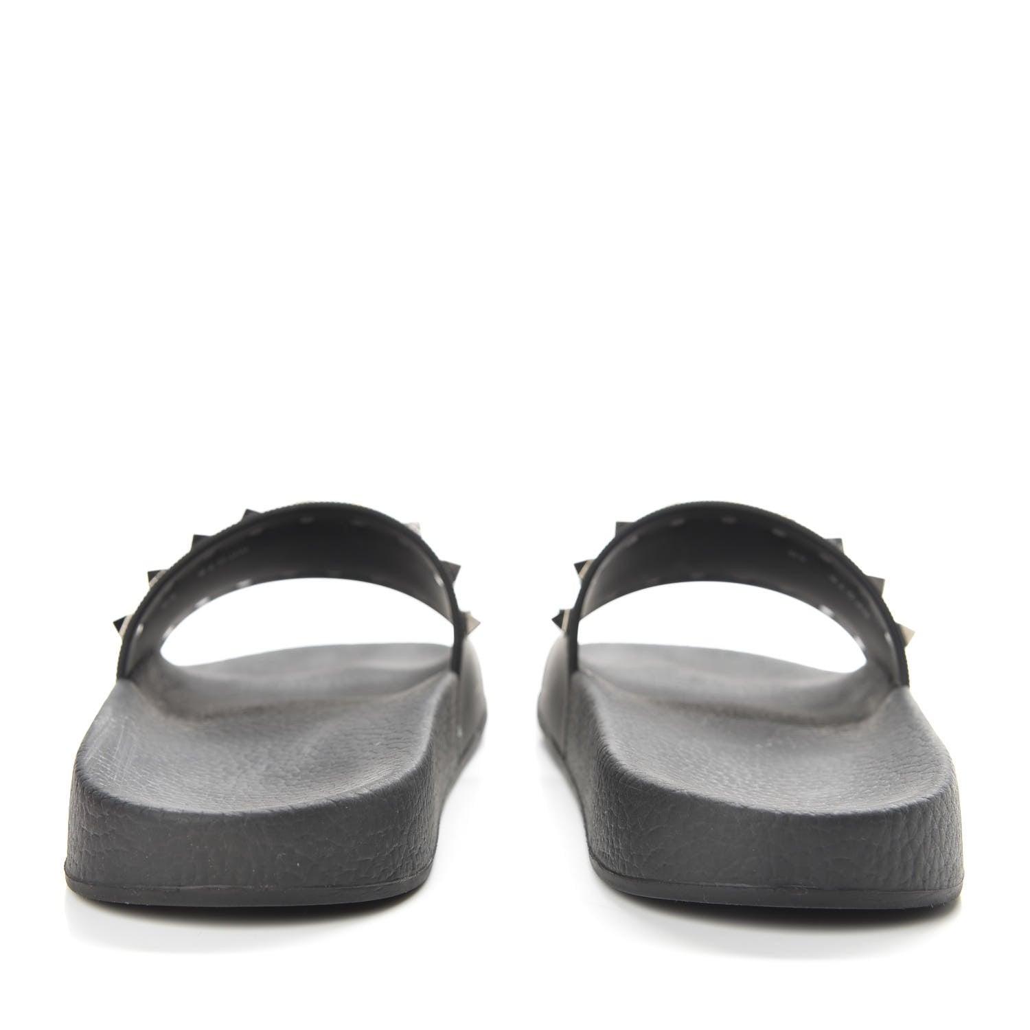 Valentino Garavani Rubber Rockstud Slide Sandals 40 Black 6 of 9
