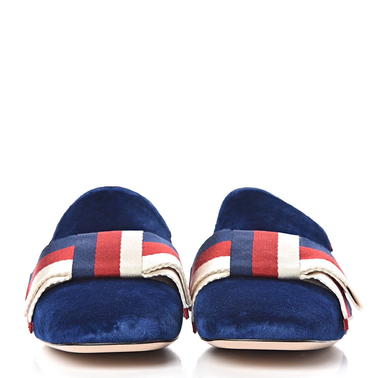 Velvet Crystal Sylvie Bow Mules 38.5 Blue