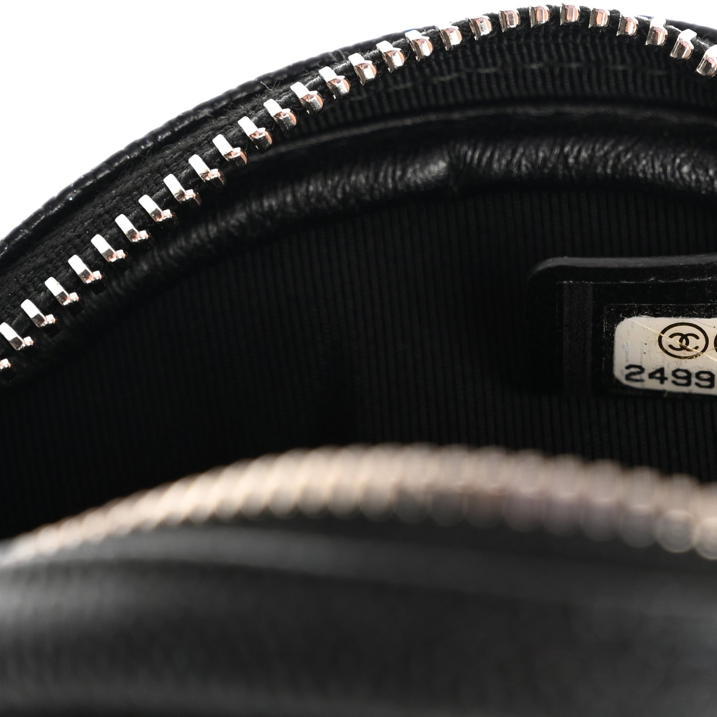 Iridescent Caviar Quilted Zip Around Classic Coin Purse Black