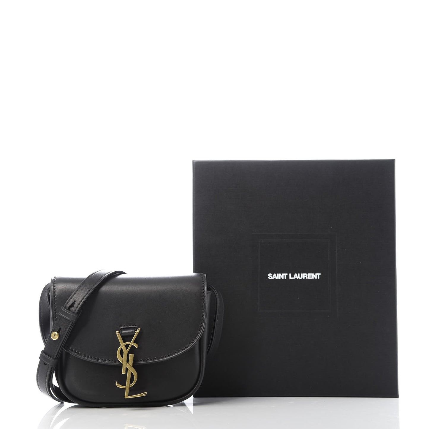 Smooth Calfskin Mini Classic Monogram Kaia Satchel Black