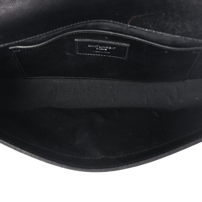 Saint Laurent Grain De Poudre Monogram Cassandre Clutch Black 5 of 13