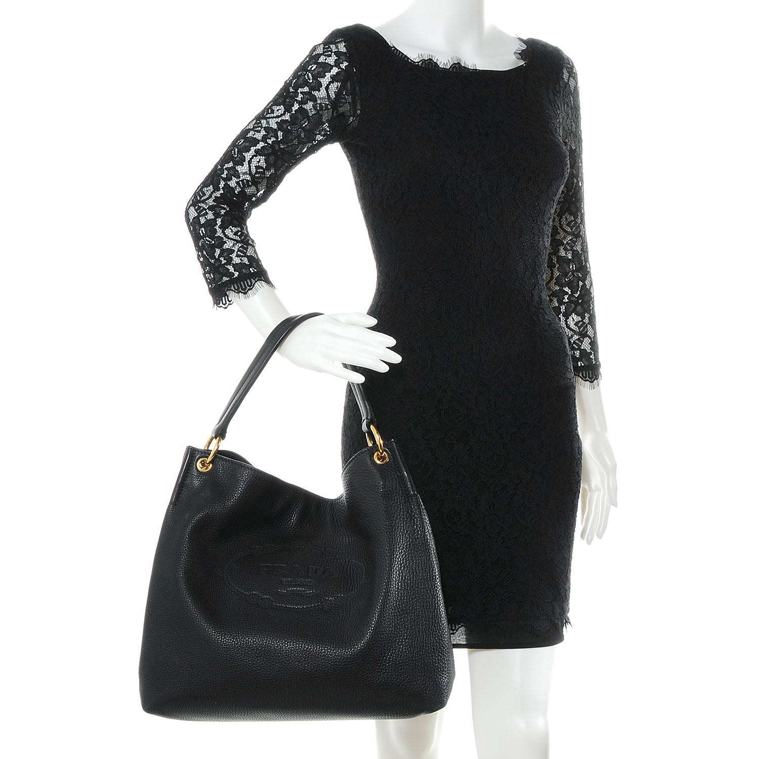Prada Vitello Daino Hobo Nero Black 2 of 10