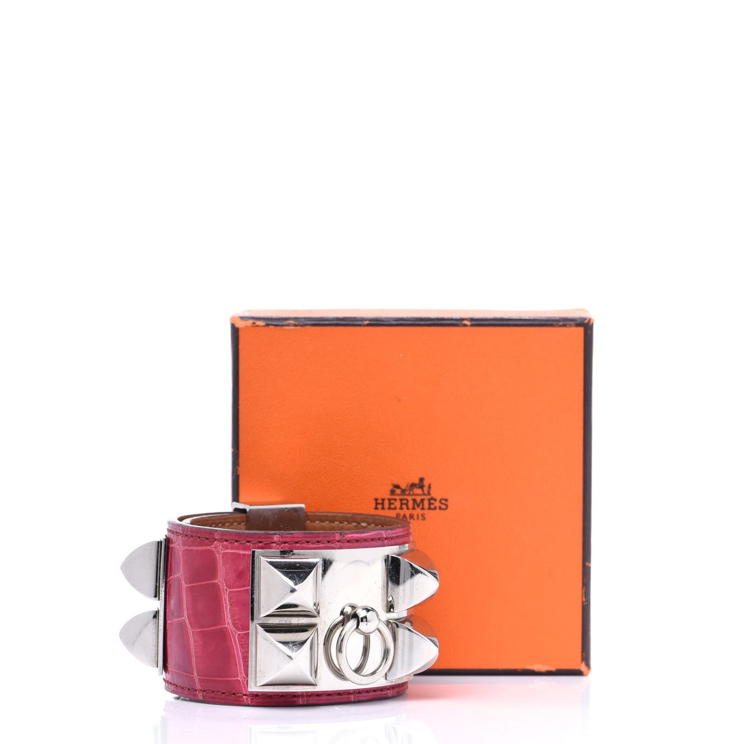 Shiny Alligator Collier De Chien CDC Bracelet S Fuchsia