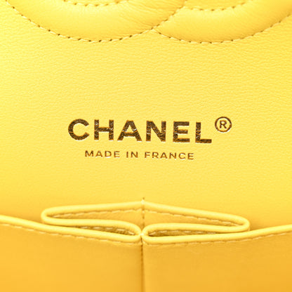 Chanel Caviar Quilted Medium Double Flap Yellow 6 of 11