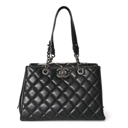Chanel Metallic Goatskin Quilted Large City Rock Shopping Bag Black 1 of 11