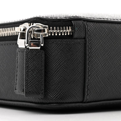 Prada Saffiano Travel Medium Brique Crossbody Bag Black 9 of 11