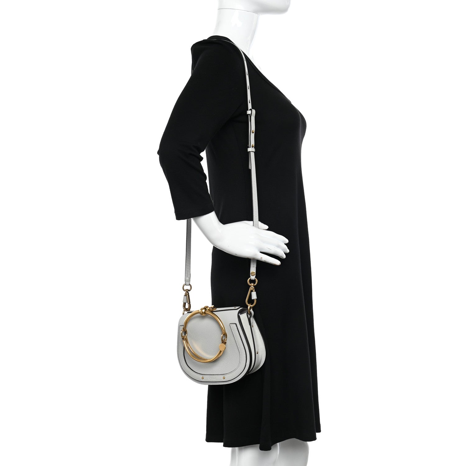Chloe Calfskin Suede Small Nile Bracelet Bag Airy Grey 2 of 11