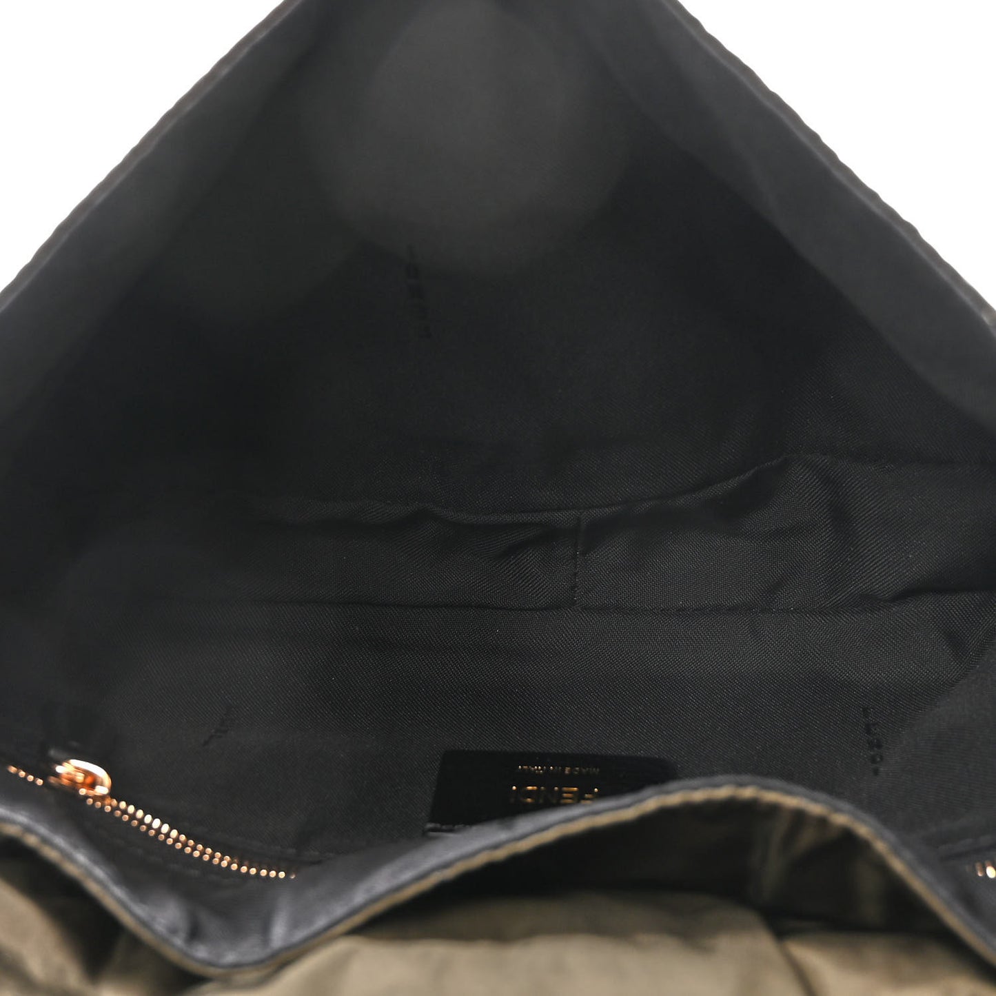 Nylon Dolmias Vitello Grace FF Puffer Belt Baguette Bag Military Brown Tortora