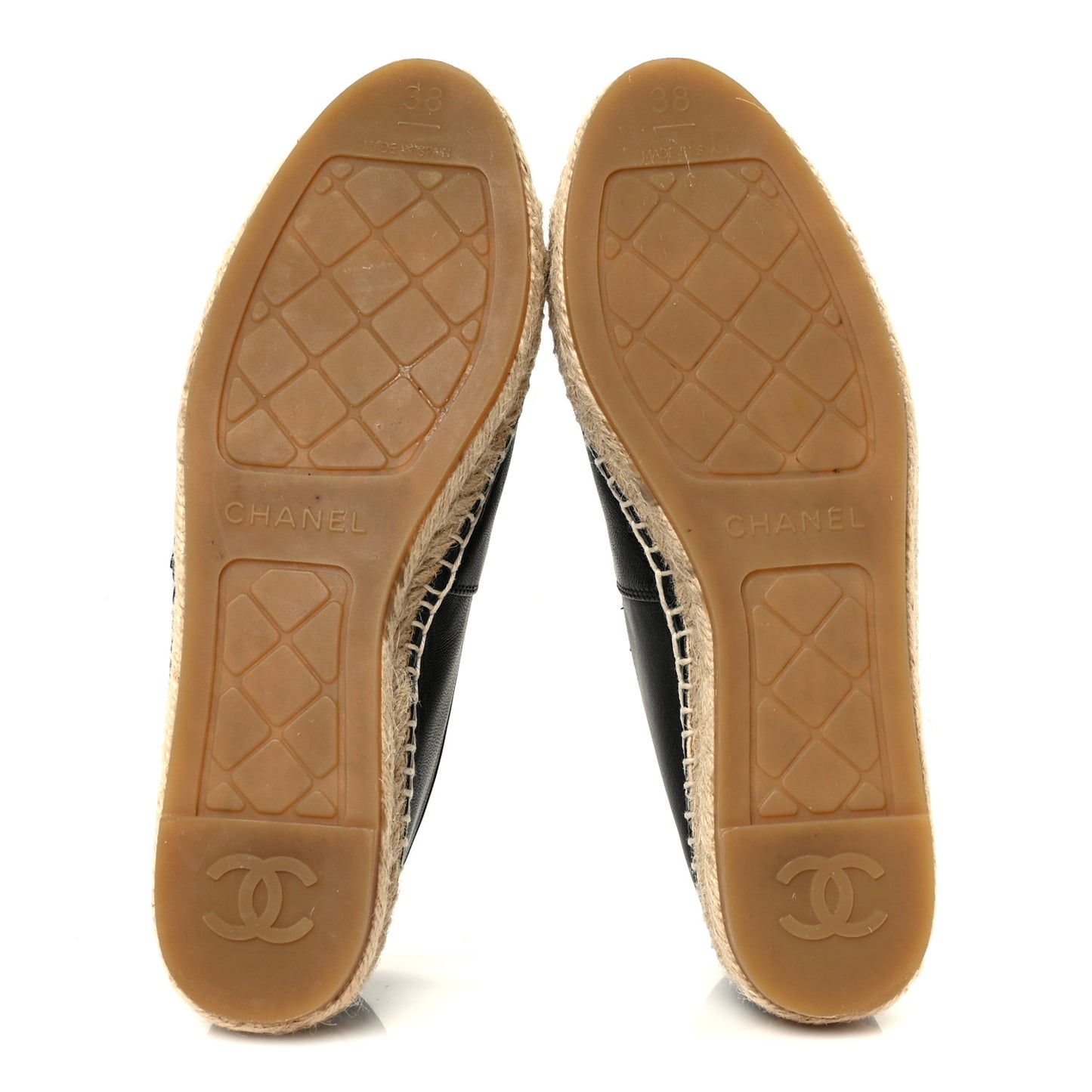 Lambskin CC Espadrilles 38 Black