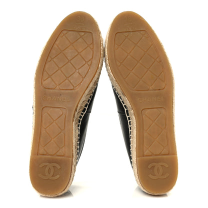 Chanel Lambskin CC Espadrilles 38 Black 6 of 11