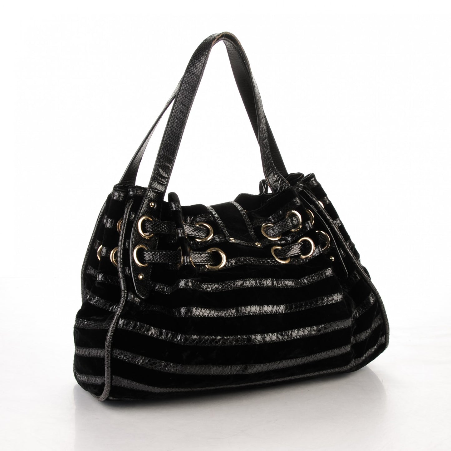 Velvet Snakeskin Ramona Black