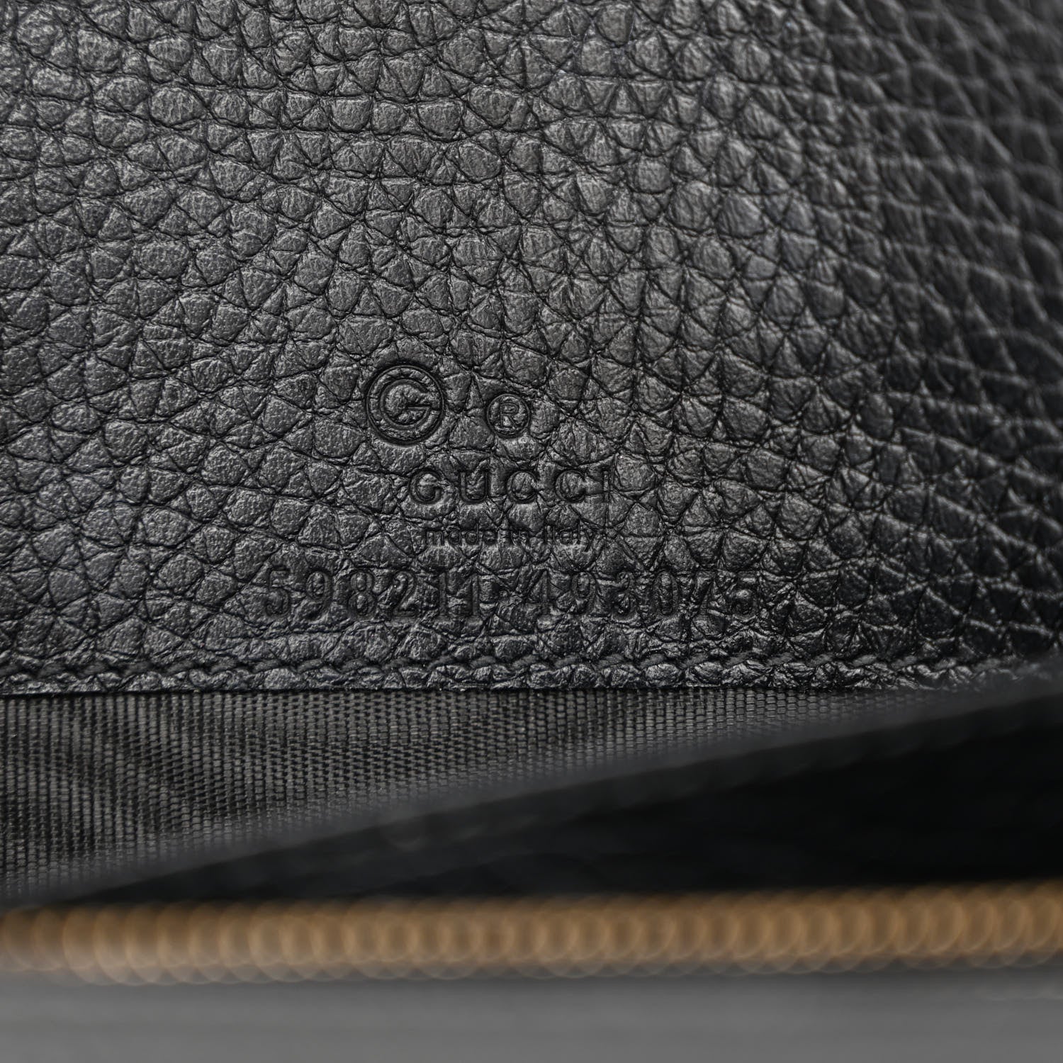 Gucci Pebbled Calfskin Soho Wallet on Chain Black 6 of 9