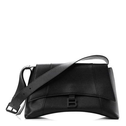 Balenciaga Grained Calfskin Monochrome M Downtown Shoulder Bag Black 1 of 10