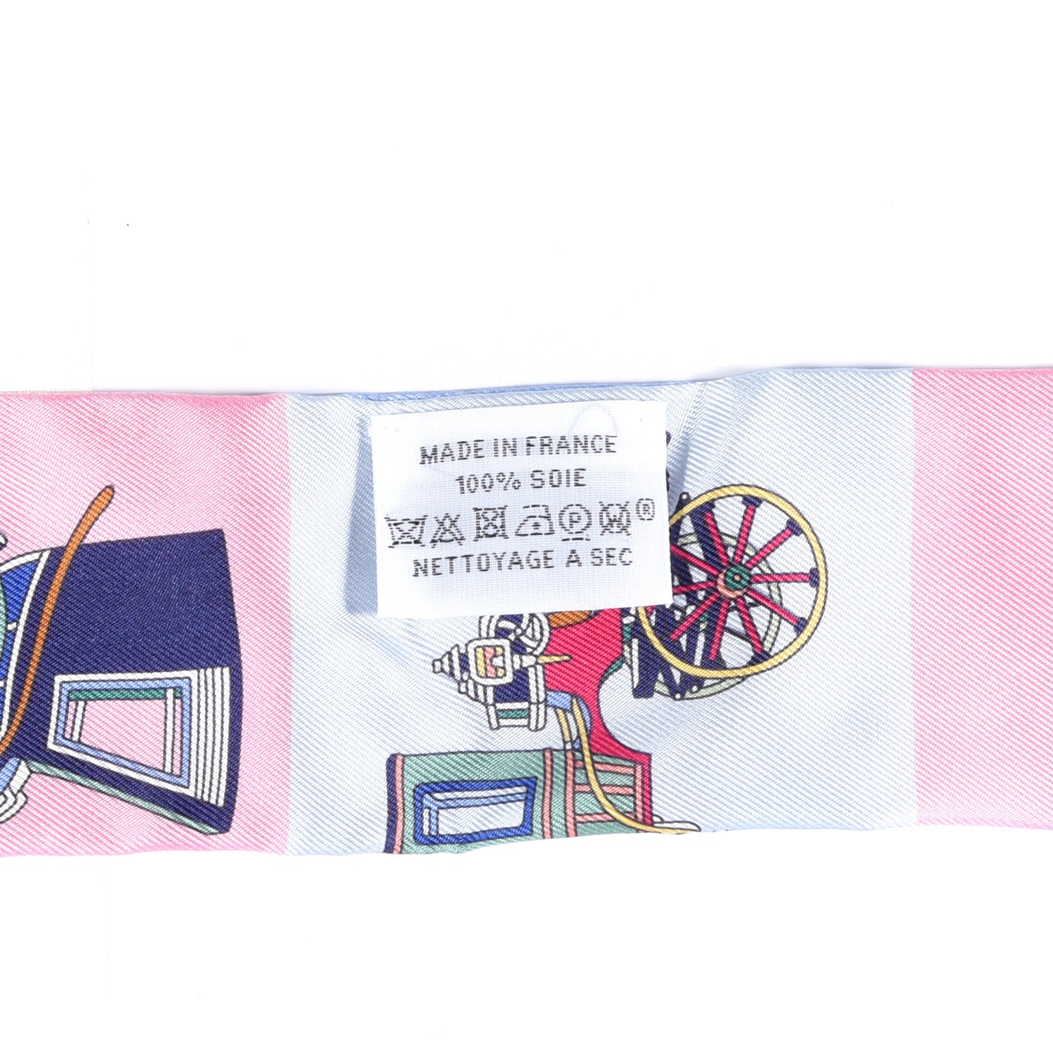 Hermes Silk Les Voitures Exquises Twilly Bleu Rose Vert 2 of 4