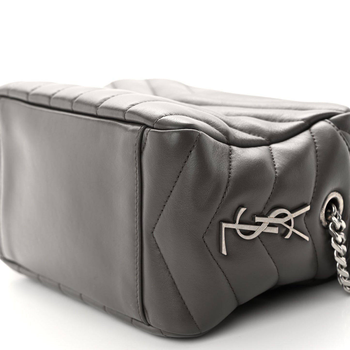 Calfskin Y Quilted Monogram Small Loulou Bowling Bag Earth