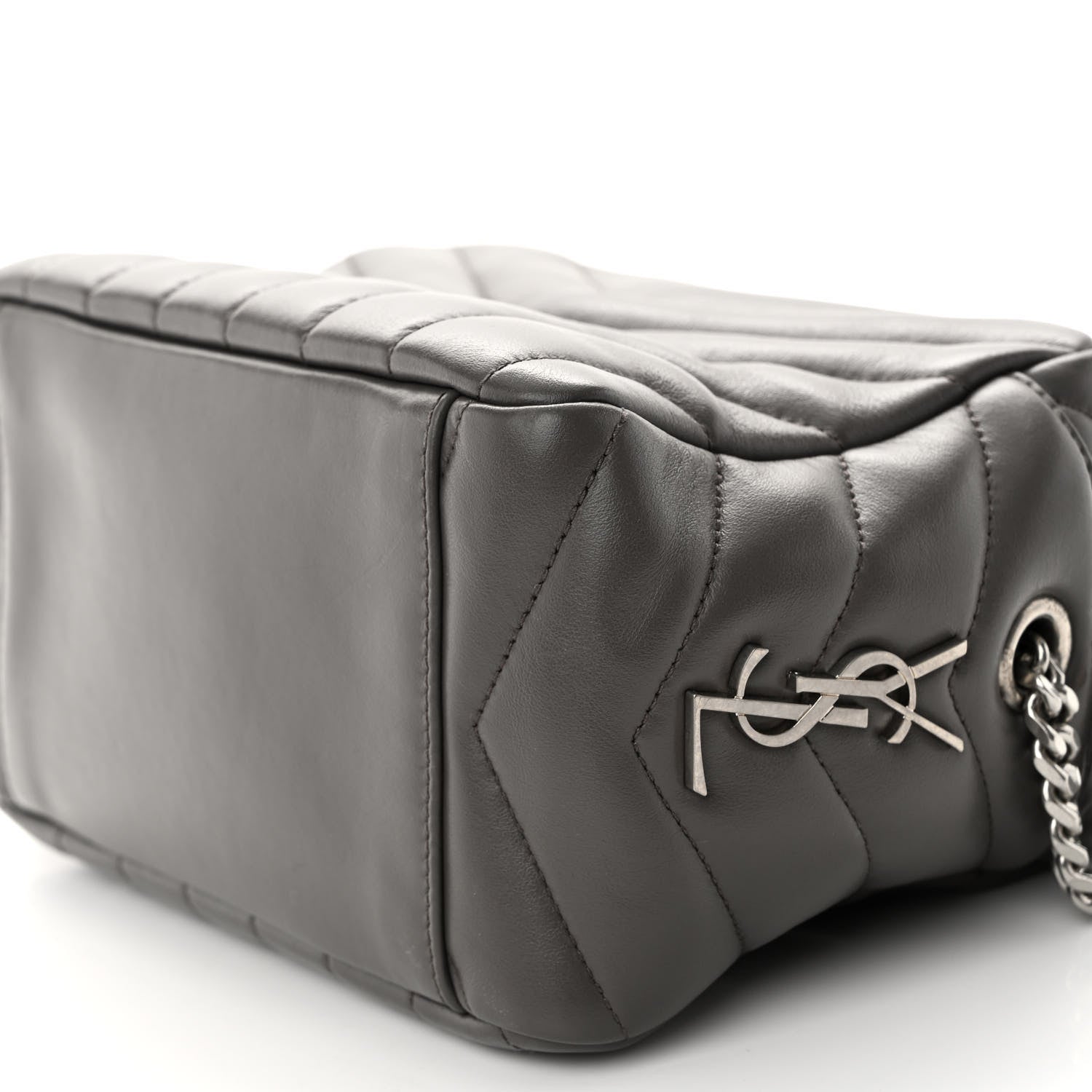 Saint Laurent Calfskin Y Quilted Monogram Small Loulou Bowling Bag Earth 9 of 9