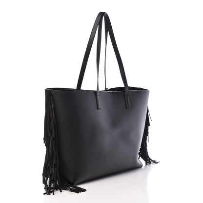 Saint Laurent Calfskin Large Fringe Shopping Tote Black 4 of 11