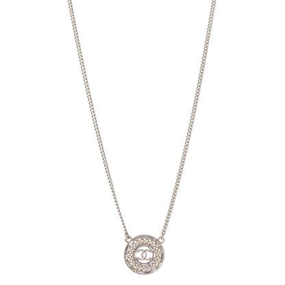 Chanel Crystal Pearl CC Medallion Necklace Gold 1 of 6