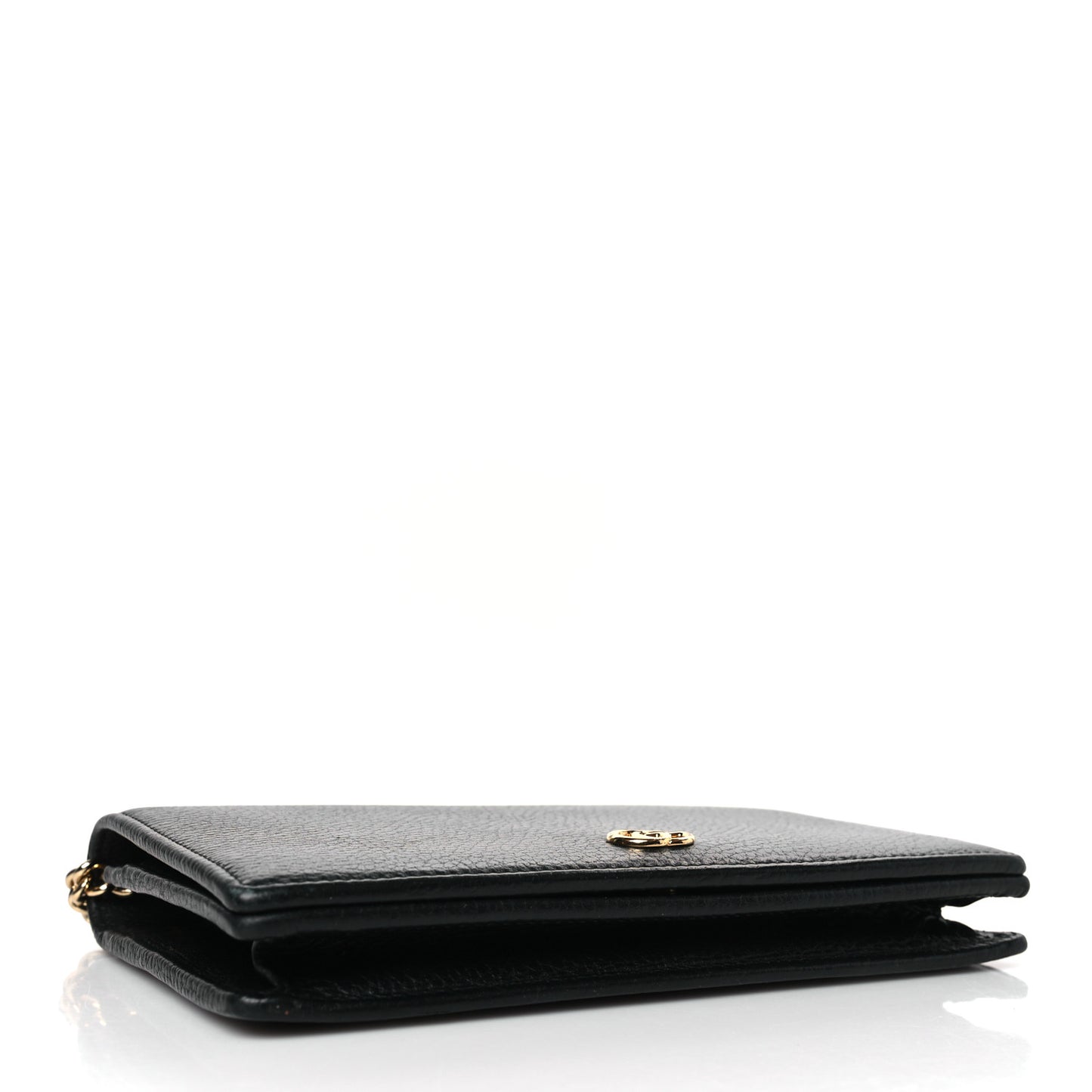 Calfskin Mini GG Marmont Chain Wallet Black