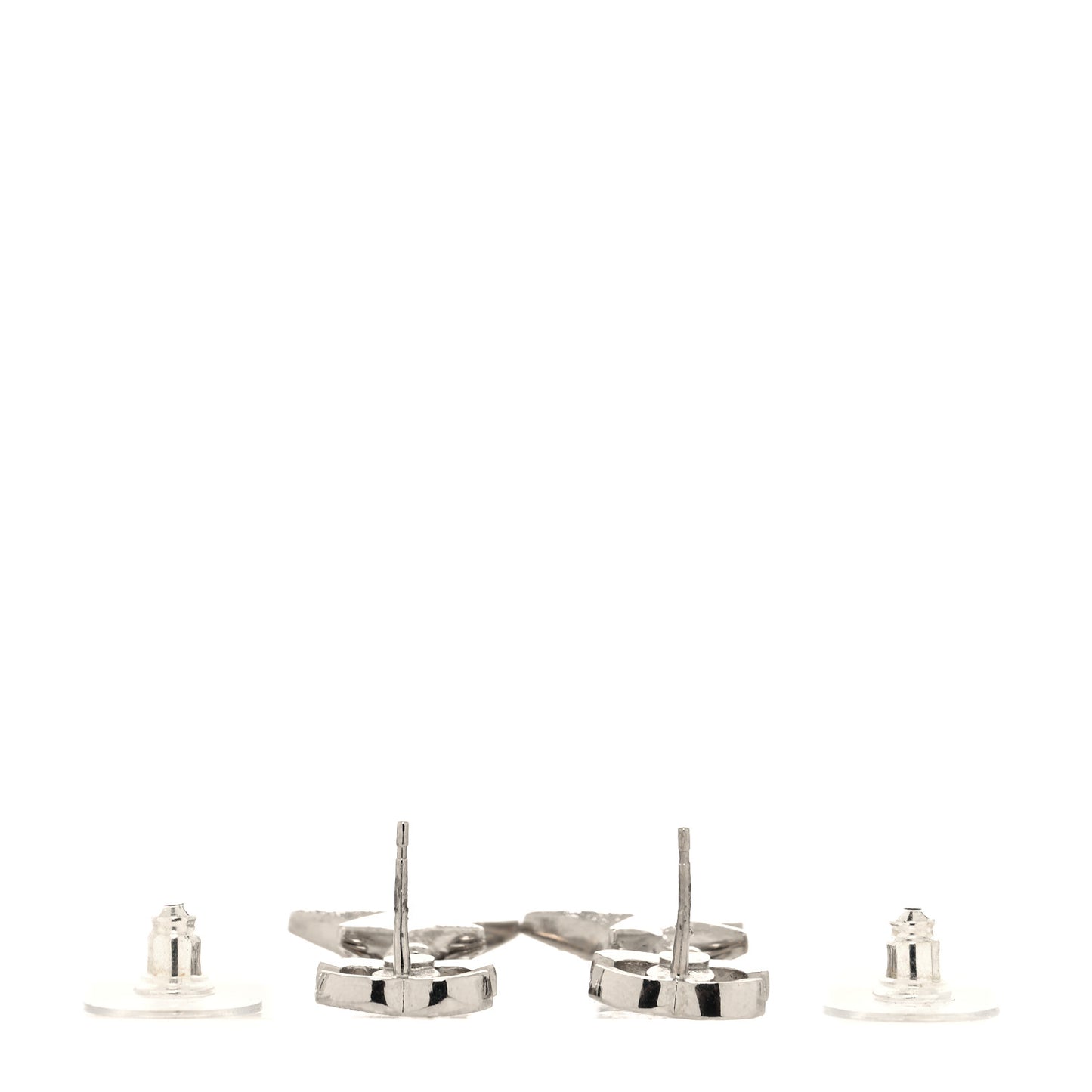 Crystal CC Star Drop Earrings Silver Green