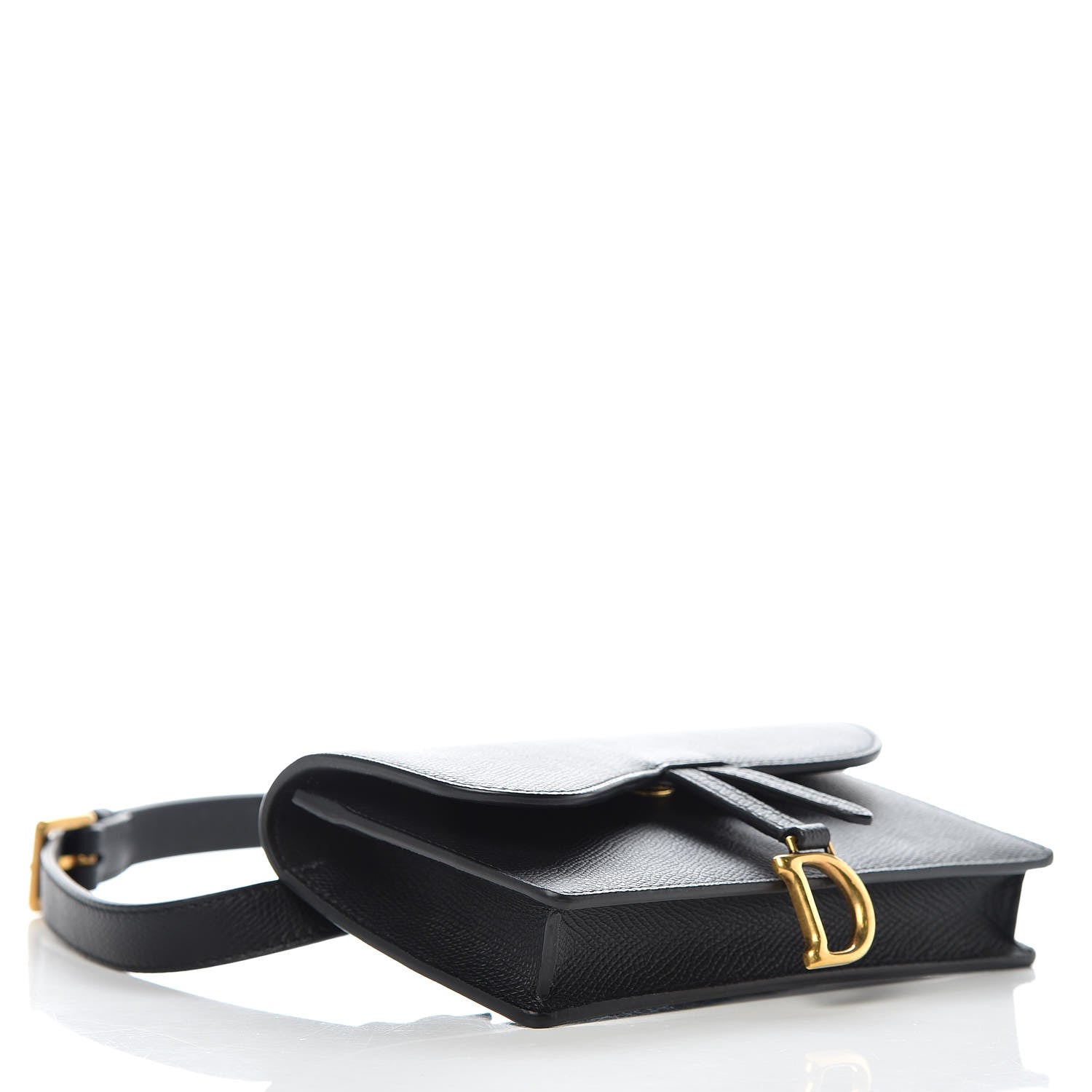 Christian Dior Grained Calfskin Saddle Belt Bag Black 4 of 9