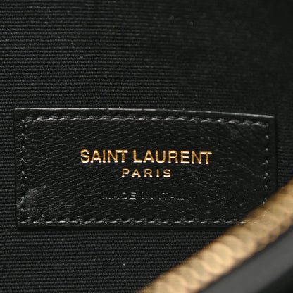 Saint Laurent Grain De Poudre Chevron Monogram Large Bill Pouch Black 6 of 7