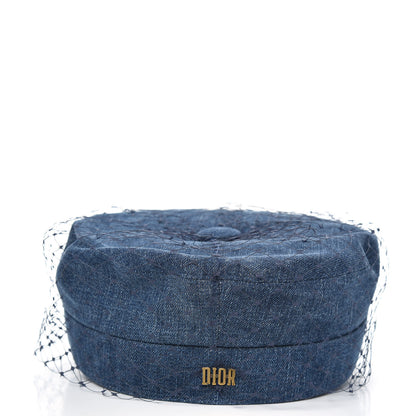Christian Dior Denim Arty Veil Cap 58 Blue 3 of 6