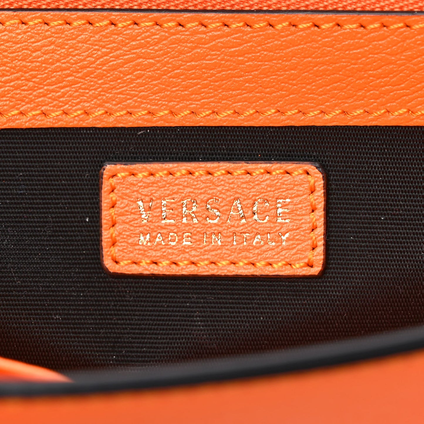 Calfskin Medusa Continental Wallet Orange