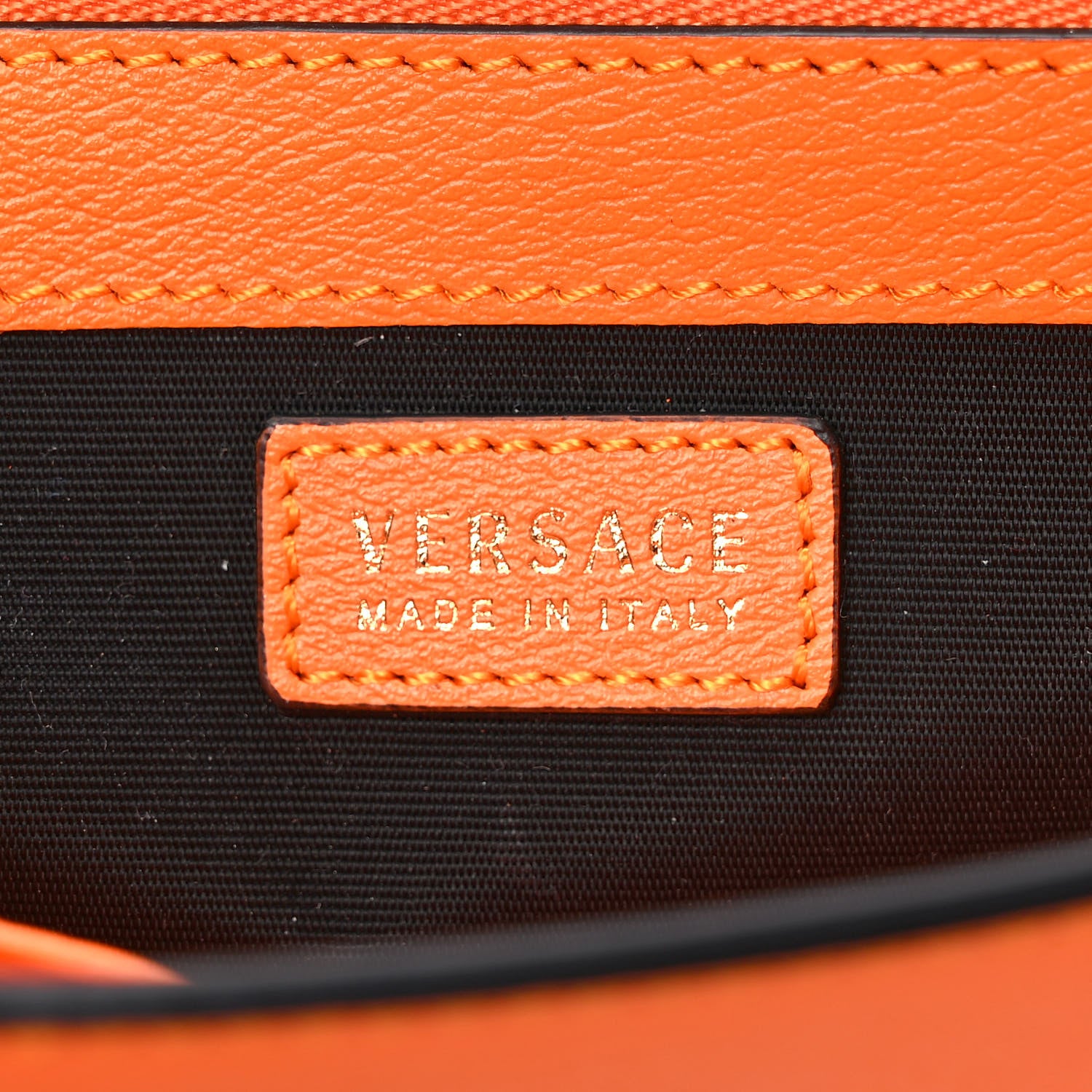 Versace Calfskin Medusa Continental Wallet Orange 6 of 6