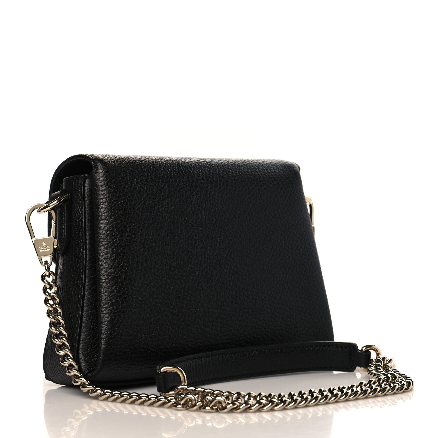 Gucci Dollar Calfskin Interlocking G Crossbody Bag Black 3 of 9