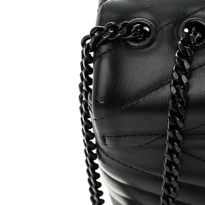 Saint Laurent Calfskin Y Quilted Monogram Monochrome Small Loulou Chain Satchel Black 13 of 15