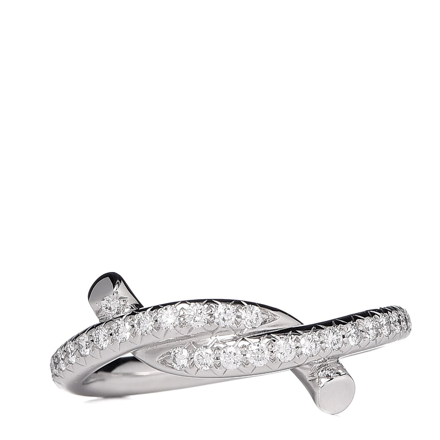 18K White Gold Diamond Entrelaces Ring 48 4.5
