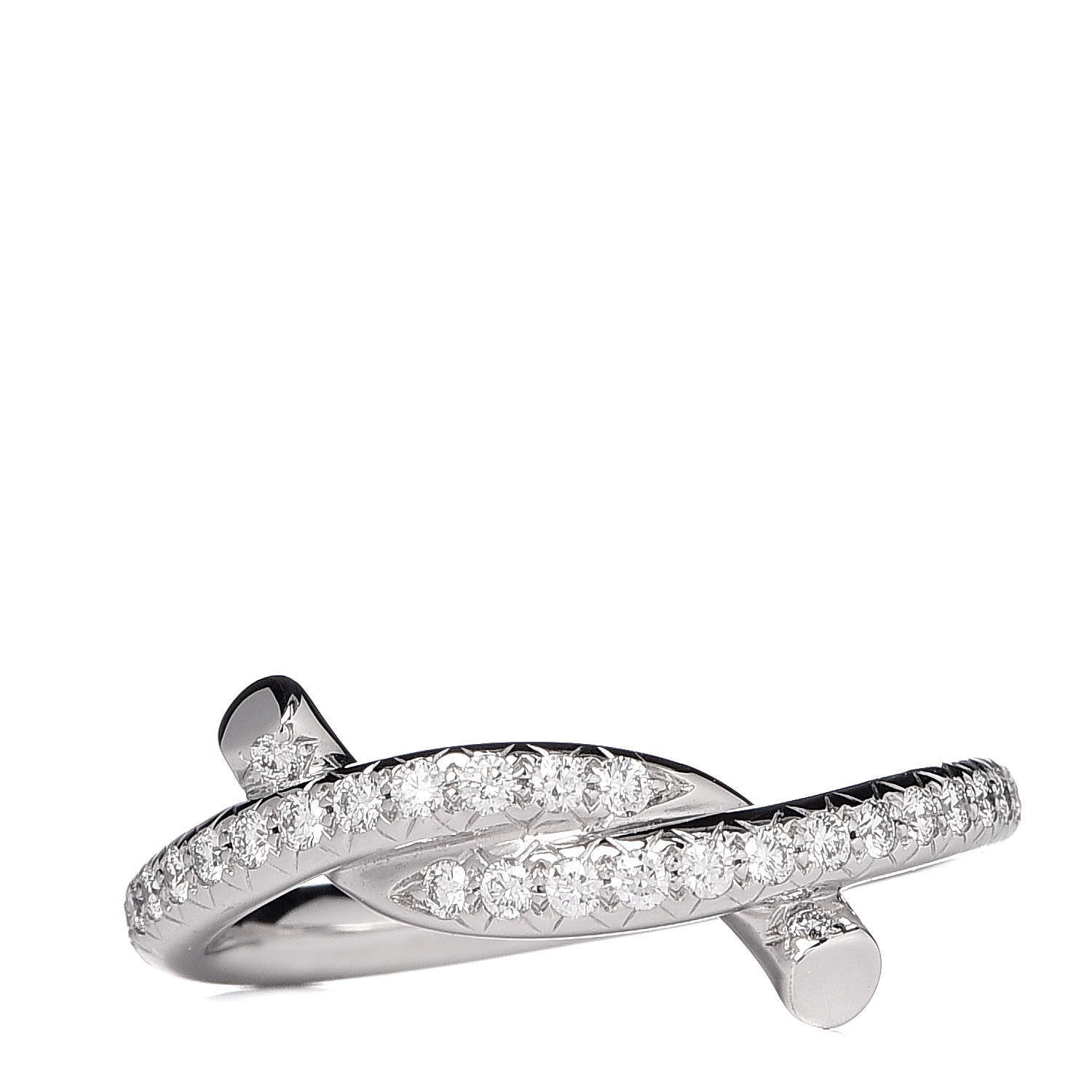 Cartier 18K White Gold Diamond Entrelaces Ring 48 4.5 1 of 6