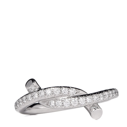 Cartier 18K White Gold Diamond Entrelaces Ring 48 4.5 1 of 6