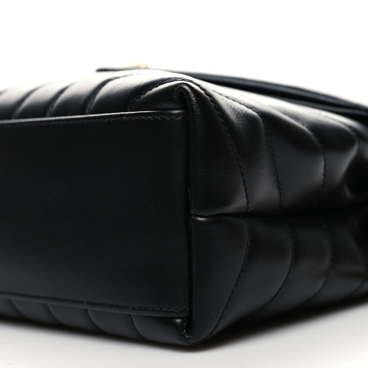 Calfskin Y Quilted Monogram Small Loulou Chain Satchel Black