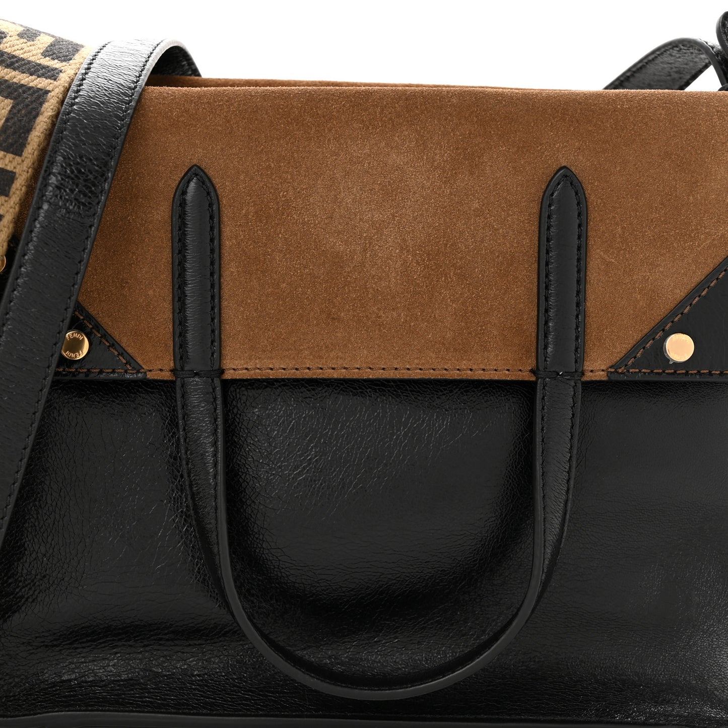 Agnello Old Shine Vitello Go Rain Small Flip Tote Black Marrone