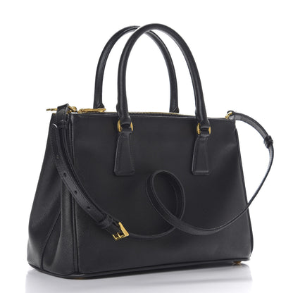 Prada Saffiano Small Galleria Double Zip Tote Black 2 of 11