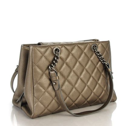 Chanel Metallic Goatskin Quilted Large City Rock Shopping Bag Silver 3 of 7