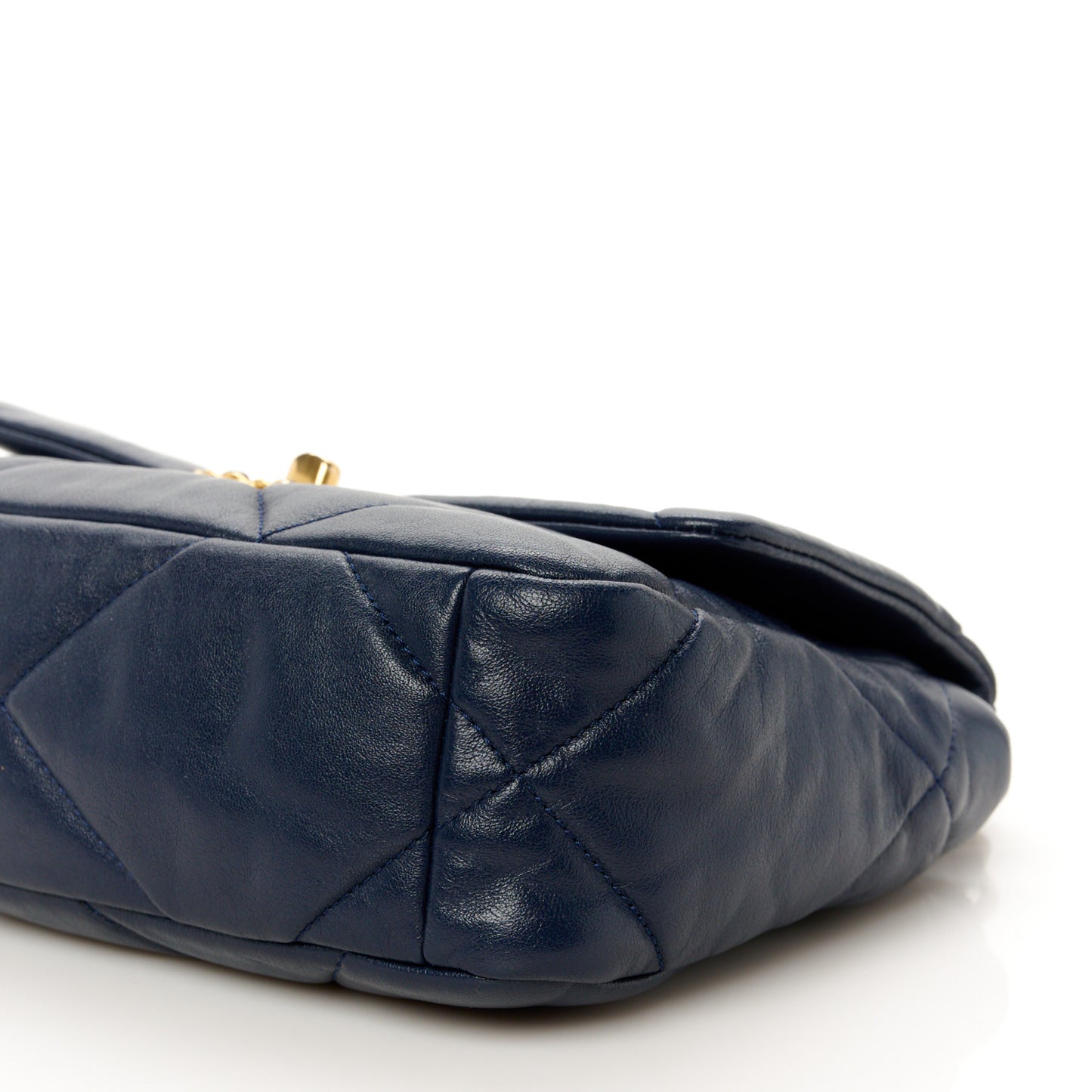 Goatskin Quilted Medium Chanel 19 Flap Navy Blue