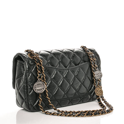 Chanel Aged Calfskin Quilted Medium Medallion Flap Black 3 of 9