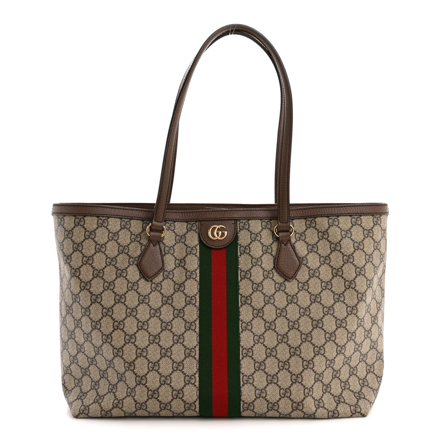 Gucci GG Supreme Monogram Medium Ophidia Shopping Tote Brown 1 of 10