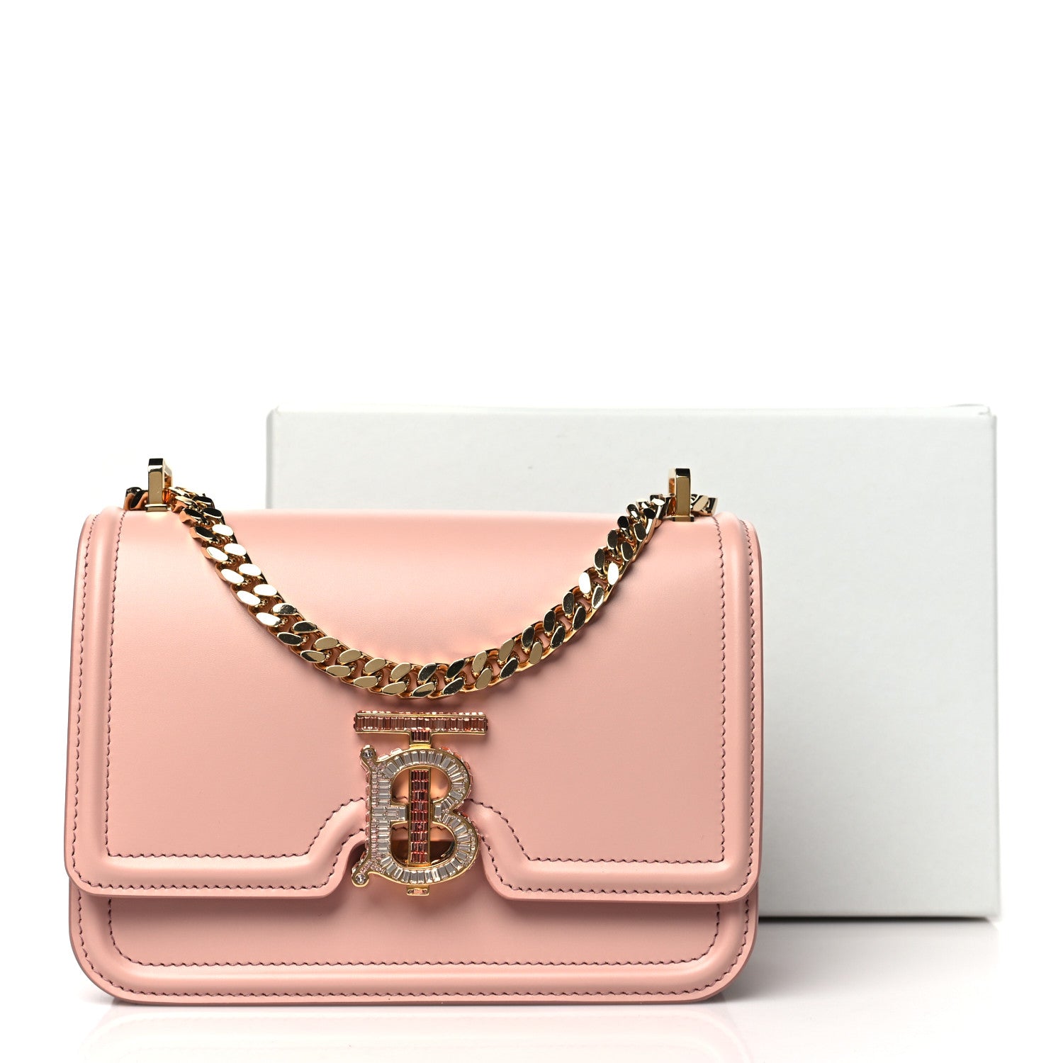 Burberry Calfskin Crystal Mini TB Bag Dusky Dusky Pink 1616687