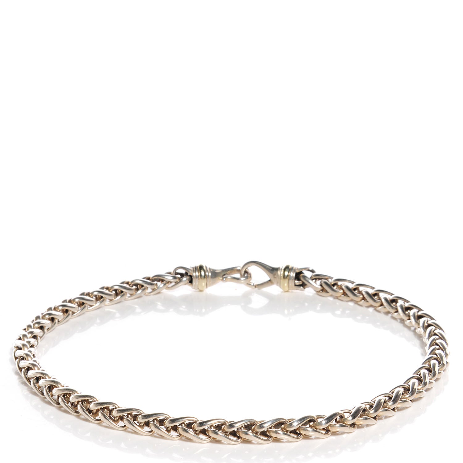 David Yurman 14K Yellow Gold Sterling Silver Wheat Chain Necklace 3 of 5