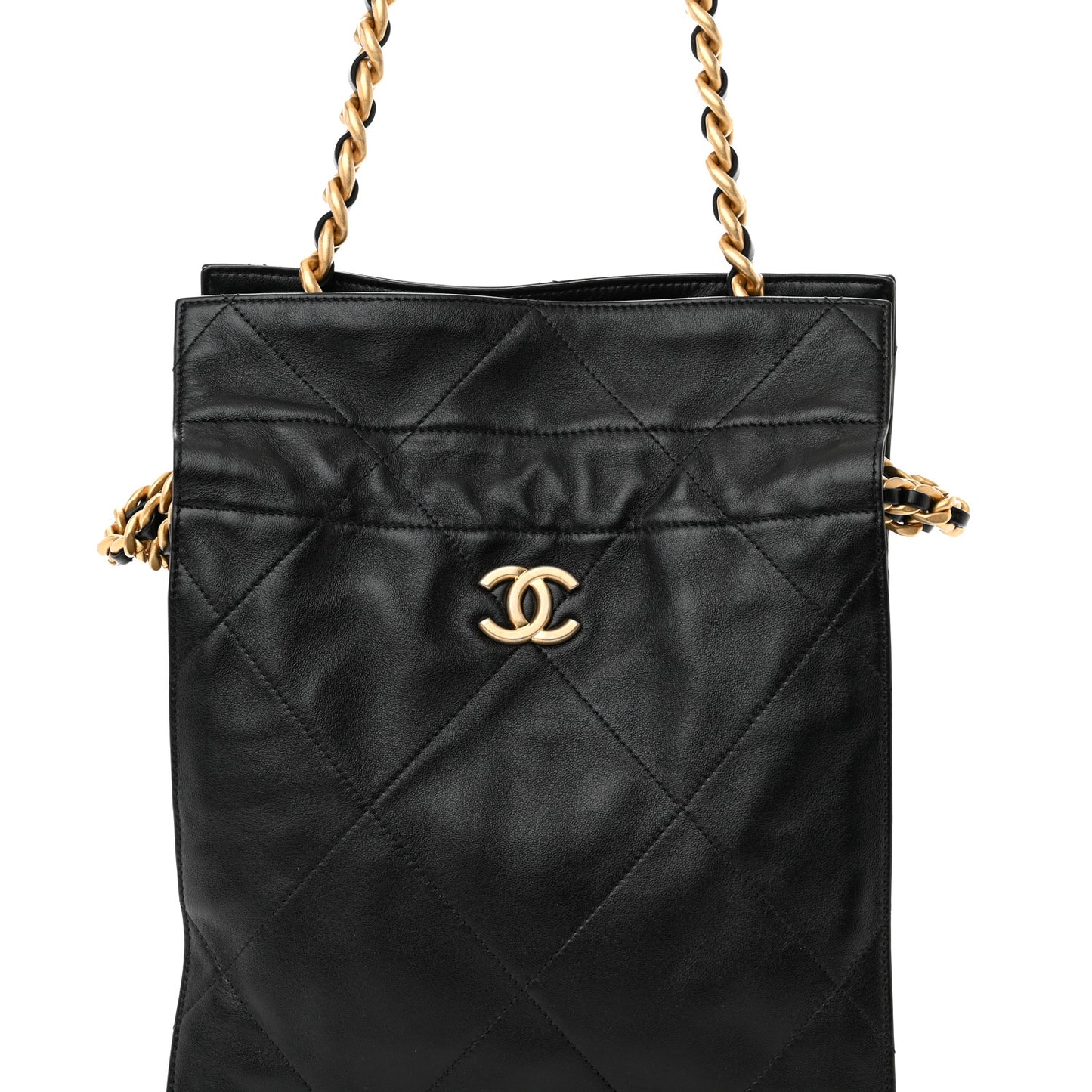Lambskin Small Shopping Bag Black
