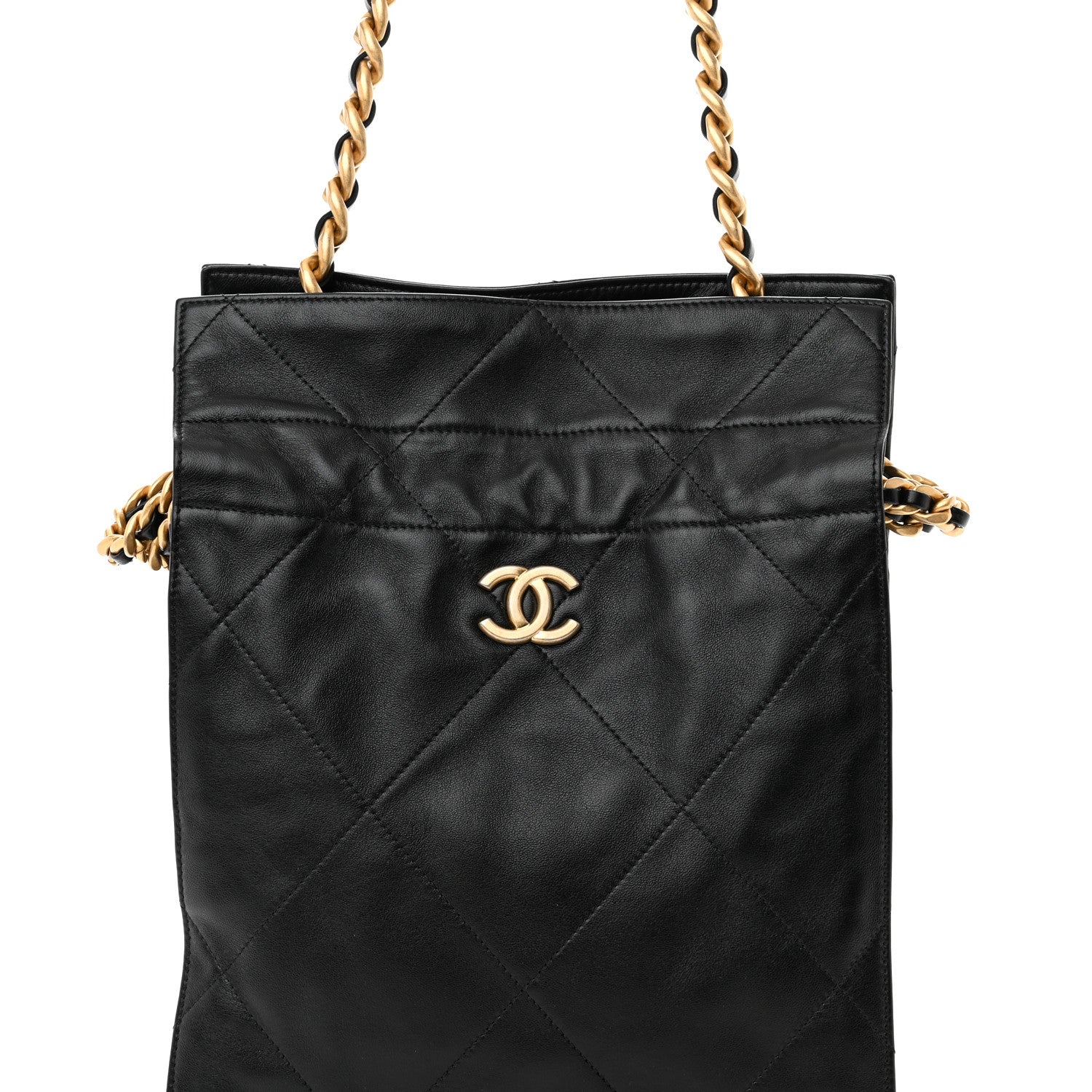 Chanel Lambskin Small Shopping Bag Black 8 of 10