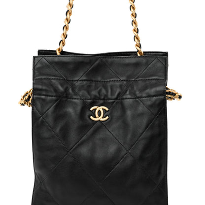 Chanel Lambskin Small Shopping Bag Black 8 of 10