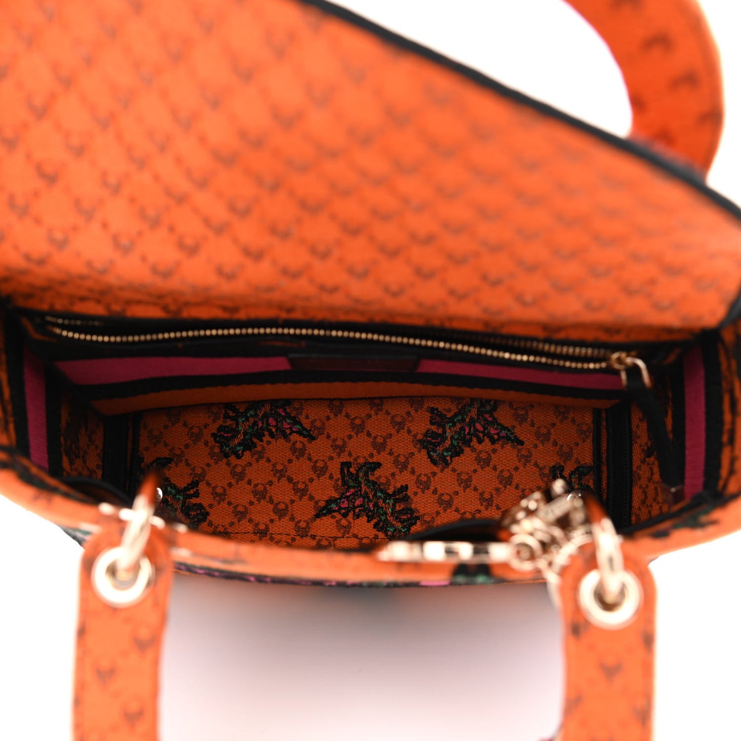 Canvas Embroidered Dino Medium Lady D-Lite Orange Multicolor
